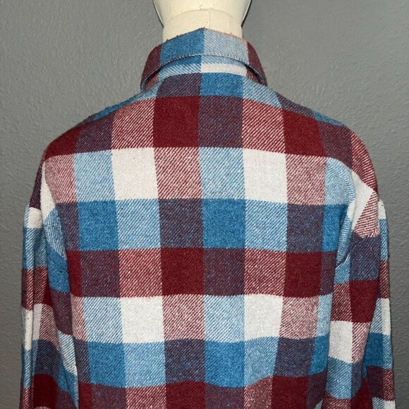 I R O JEANS SOANE FLANNEL BUFFALO PLAID POP-OVER MIDI SHIRT DRESS - EUC -Size 36 - Picture 6 of 16
